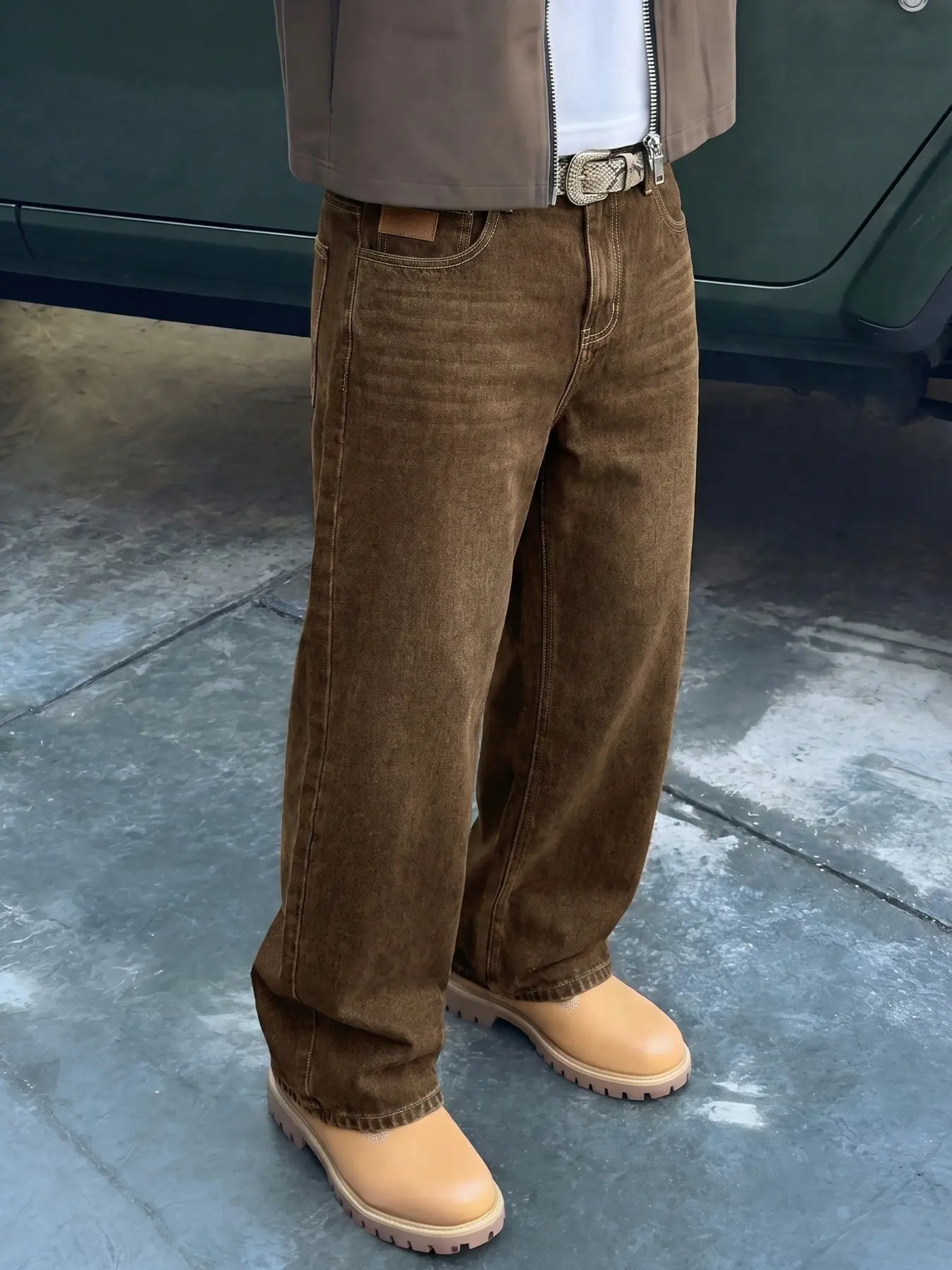 Vintage Commuter Jeans for Men, Autumn & Winter Casual Retro High-End Washed Plain Long Pants