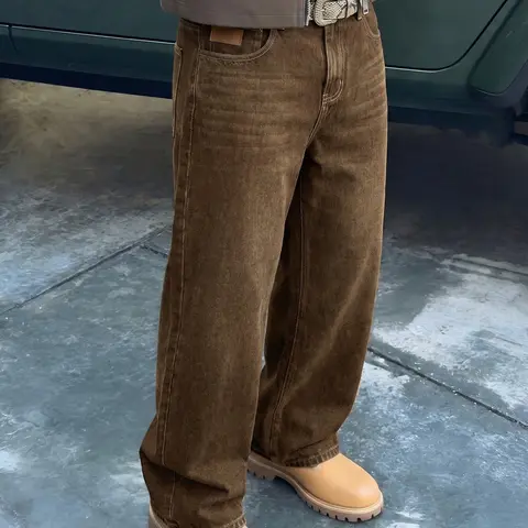 Vintage Commuter Jeans for Men, Autumn & Winter Casual Retro High-End Washed Plain Long Pants