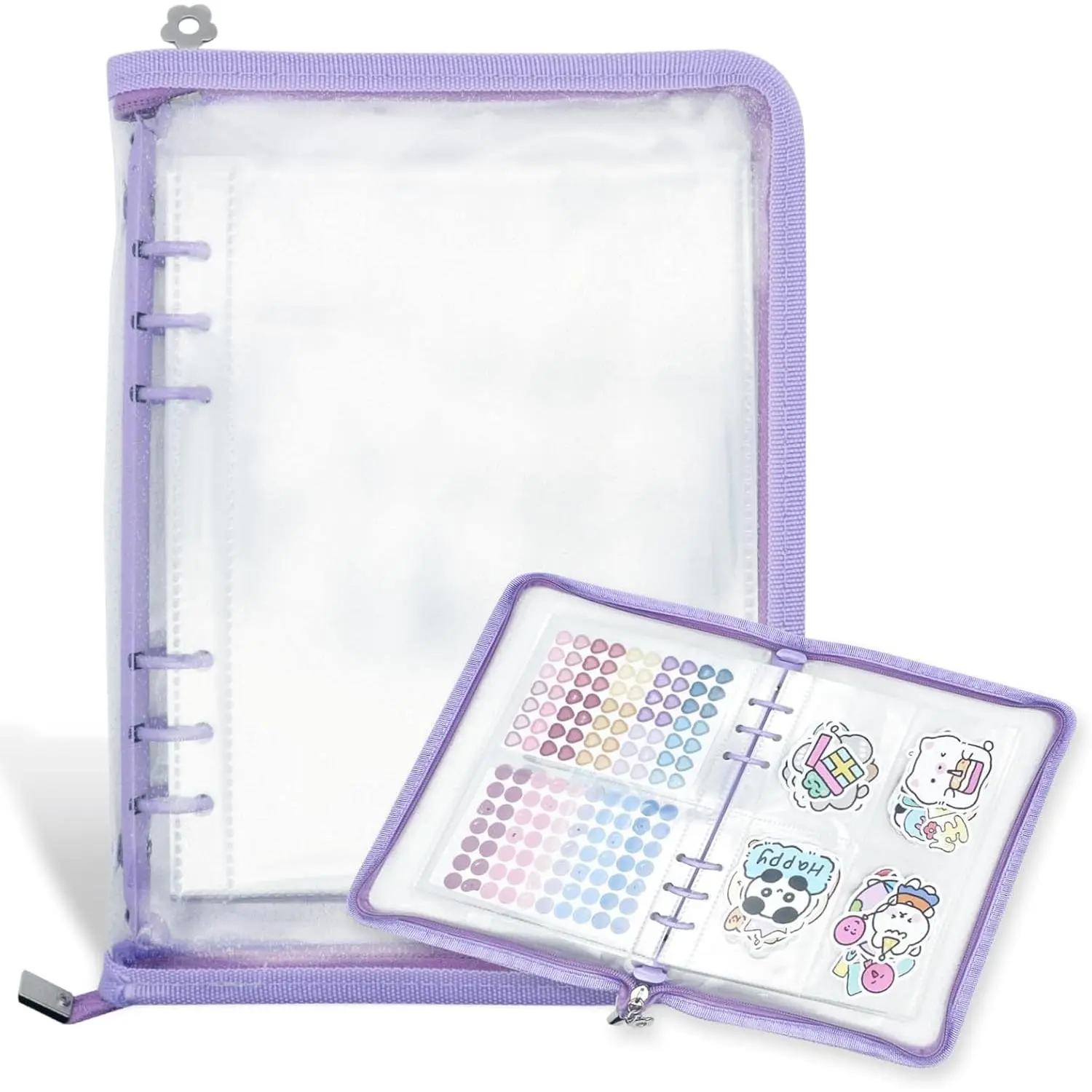 Sticker Organizer Binder Storage Book A5  Sticker Book Collecting Holder Display Album with 220 Pockets and Zipper Closure ()