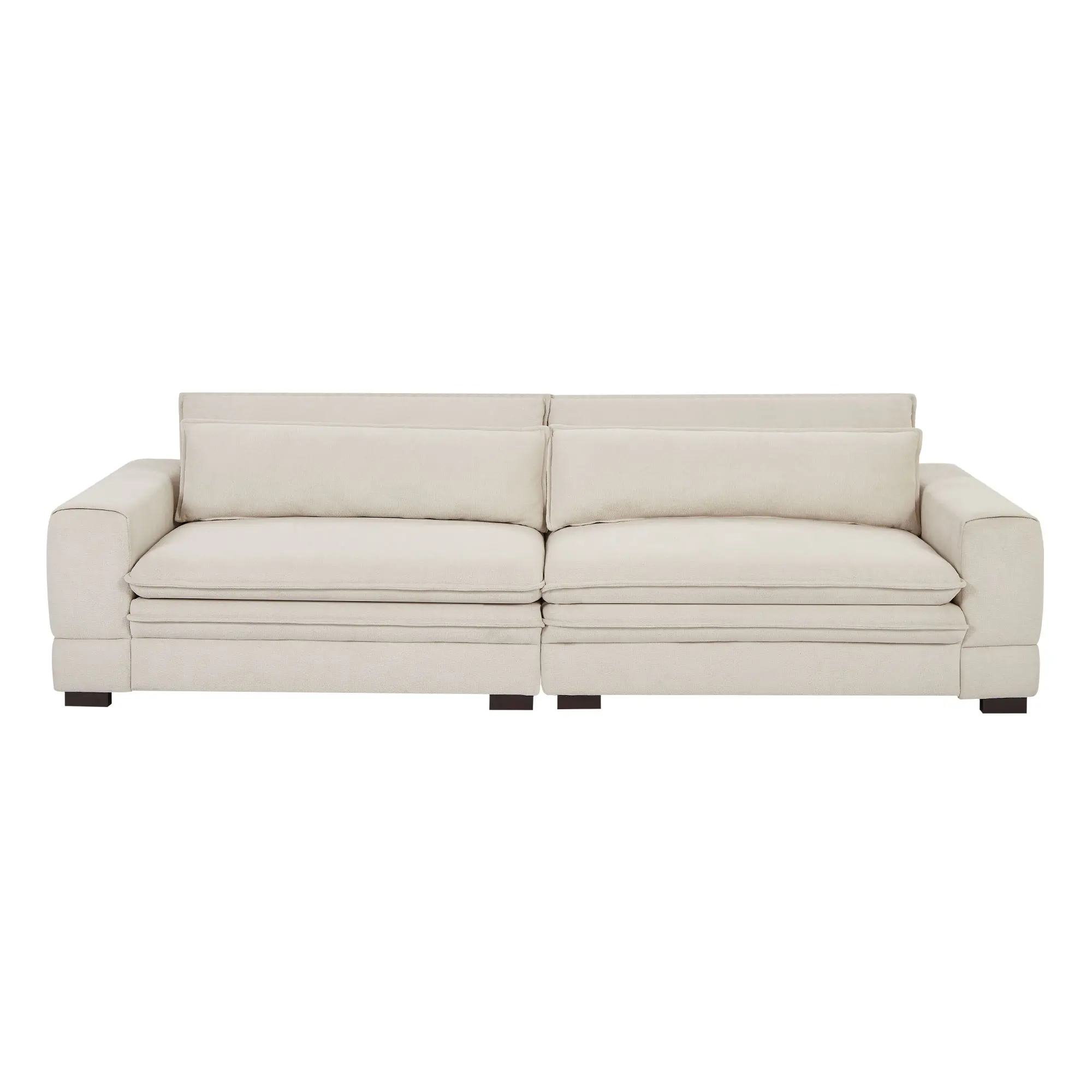 ARCH Mid-Century Modern Upholstered Sofa Couch for Living Room, Bedroom, Apartment, Home Office, Beige Fabric, Cozy Seat, Sturdy Frame, Easy Assembly, Single Couch for Small Space, 1-Pack, Living Room Furniture for Apartment, Lounge, Family Room