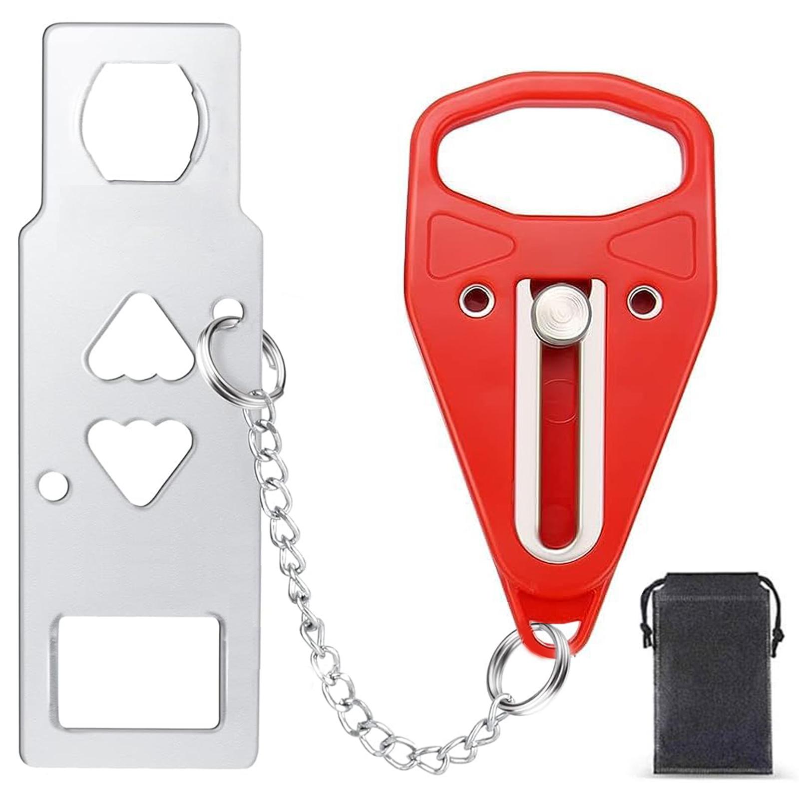 Portable Door Lock, Travel Security Door Lock, Door Safety Locks for Traveling, Home, Apartment, Hotel Doors, Additional Privacy and Safety, Handle, Hardware