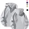 【Black Friday】Men's Plain Half-Zip Drop-Shoulder Hoodie, Street Fashion Regular-Fit Casual Long-Sleeve Hooded Sweatshirt for Fall & Winter Daily Wear