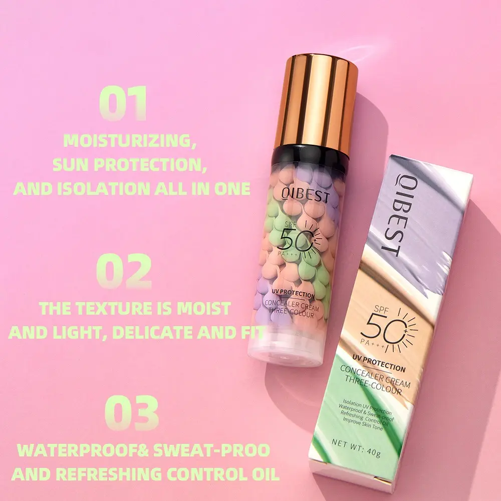 Three-Color Base Primer 40g, Smooth Texture Easy Application, Clear Flawless Foundation for Daily Face Makeup, Perfect Gift for Valentine's Day and Mother's Day