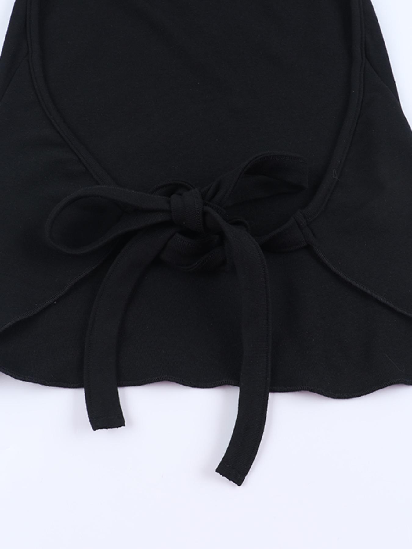 Women's Solid Backless Halter Tank  Top, Chic Casual Sleeveless Top for Summer, Women's Clothing for Daily Wear