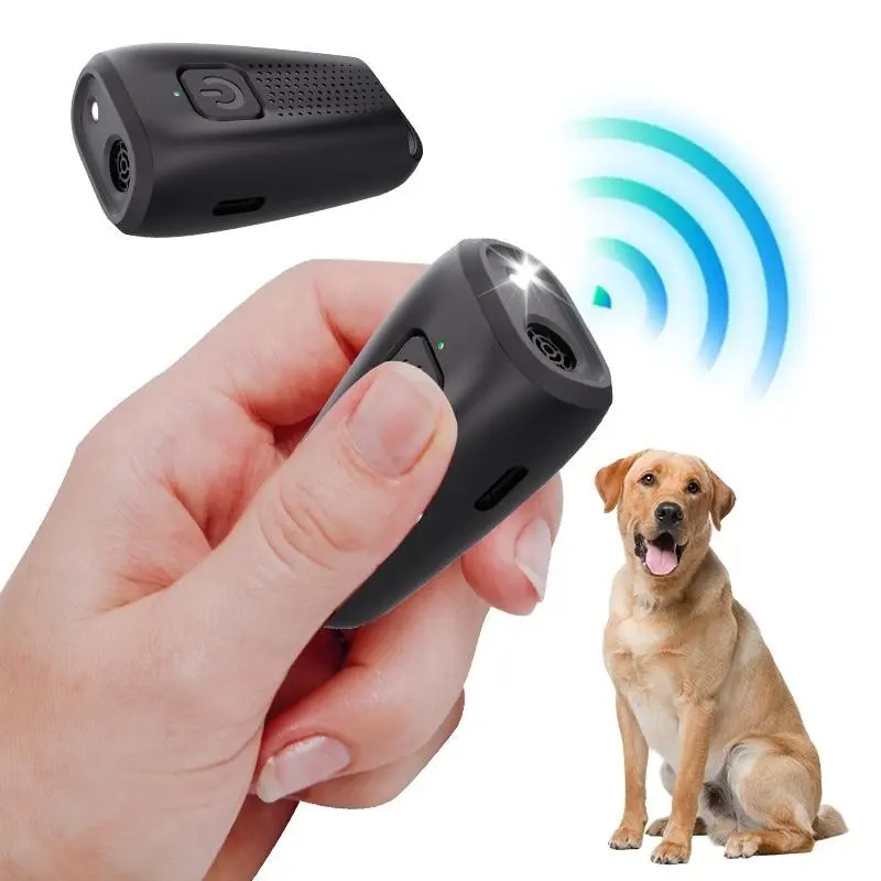 Portable Dog Barking Control Device, Ultrasonic Dog Repeller with Hook, Outdoor Use, Sound Wave Dog Barking Deterrent