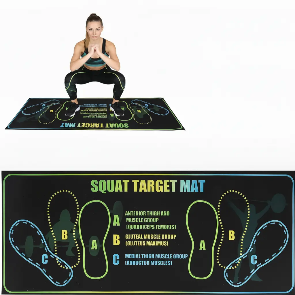 Anti-Slip Squat Pad Set, Durable Non-Skid Training Mat with Foot Position Guide, Ideal Home Gym Floor Mat for Proper Squat Form, Compact Exercise Equipment for Fitness Enthusiasts Fitness Exercise Accessories Workout Accessories, Gym Matt For Home Gym