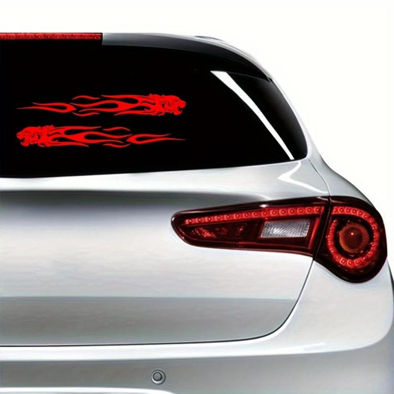 Tiger Flame Pattern Car Sticker, Creative Car Window Decal, Universal Car Exterior Decoration Accessories for Car Body Window