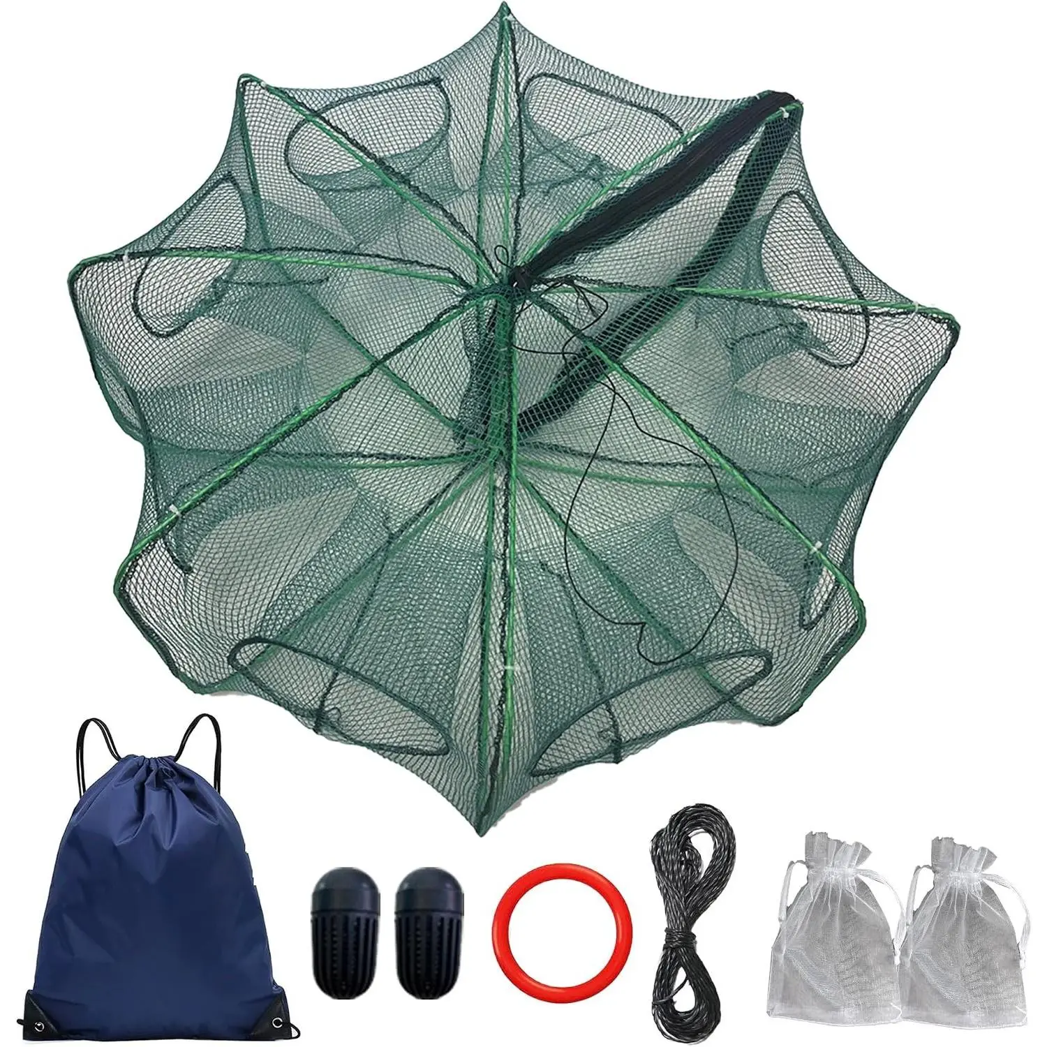 Foldable Minnow Trap Crab Trap Fishing Net Bait Cage for Crabs Minnow Lobster Shrimp Crawfish