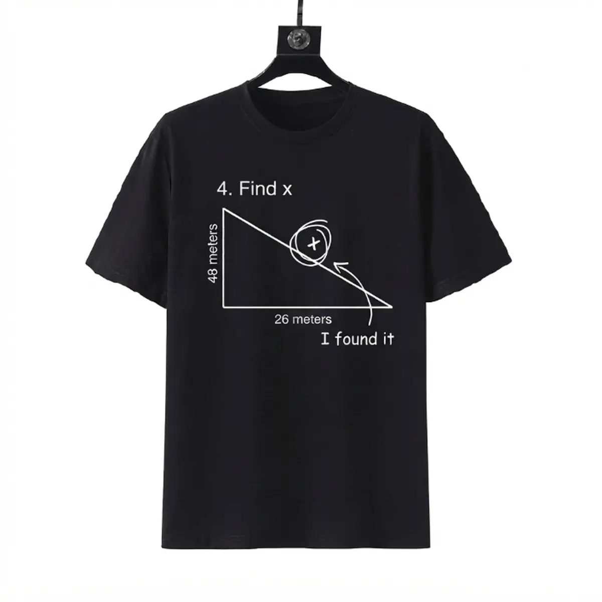 Unisex Fit Polyester Math Joke Print T-Shirt - Funny "Looking for X" Design, Short Sleeve Geek Science Humor Top, Novelty Gift for Teachers