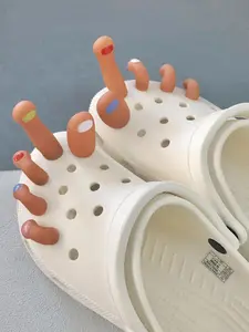 3D Toe Finger Croc Charms 10Pcs Funny Novelty Gag Gift Realistic Shoe Charms Set Detachable Waterproof Clog Sandals Decoration Accessories for Adults Kids Birthday Party Favors Beach Halloween