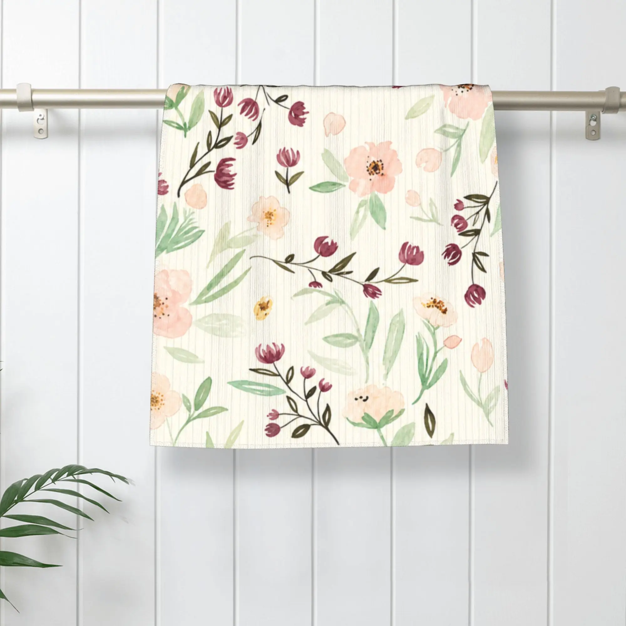 14x30 in Floral Microfiber Hand Towel - Soft, Absorbent, Skin-Friendly, Fluffy, Vibrant Flower Print - Unisex Personal Bath Towel for Bath Gym Spa, Ideal Gift (75cm Equivalent), Vibrant Print