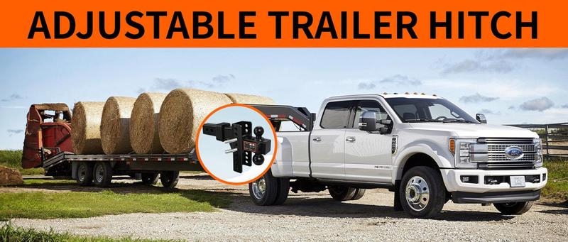 Cxforste Adjustable Trailer Hitch Drop Hitch Fits 2 Inch Receiver, 6" Drop/Rise, Tow Hitch with 2" and 2-5/16" Ball, 30,000 LBS GTW, Trailer Hitches with Anti-Theft Pin, Black. Heavy Duty Solid Ball Mount.Ultra Quiet