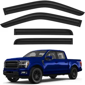 Shatterproof Tape- Rain Guards for  F150 SuperCrew 2015-2026 Crew Cab, Out- Window Deflectors Vent Window Visors Rain Sun Wind Guards Shade Deflectors, 4 count