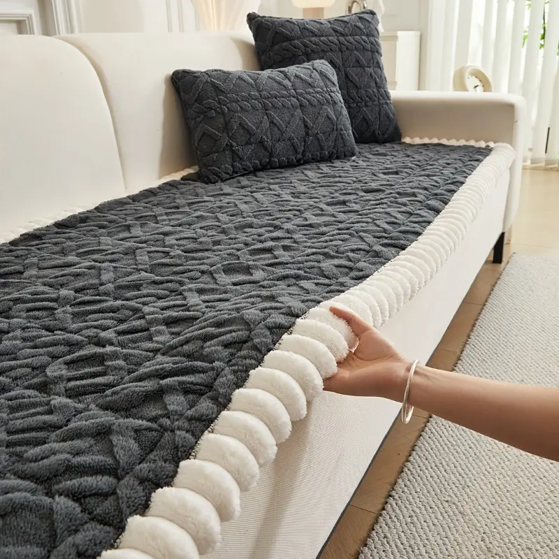 Soft cotton-padded over-sewing sofa cushion, interlayer of thick polyester sofa cover, a warm seat cushion for autumn and winter seasons, home decoration, suitable for 2-person, 3-person, or 4-person sofas.