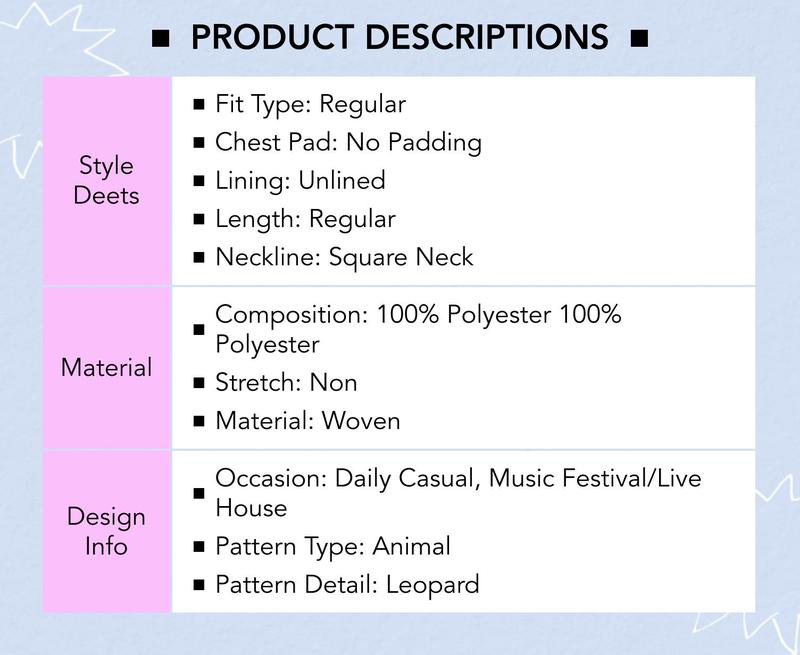 Cider Square Neck Leopard Bowknot Cami Top