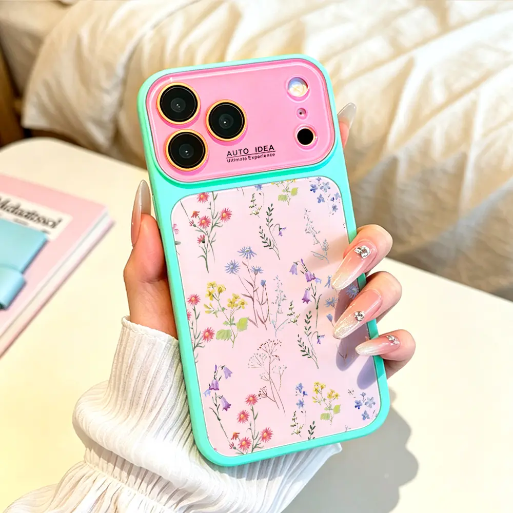 Dopamine Color Block Wildflower Bloom Phone Case, Botanical Pastel Style,for iPhone 17 Pro Max 17 Air 17Pro 16 15 14 13 Pro Max,Floral Garden Gift,Aesthetic Spring Flower Design, Colorful Meadow Theme,Nature Inspired Art,Elegant Botanical Gift Idea