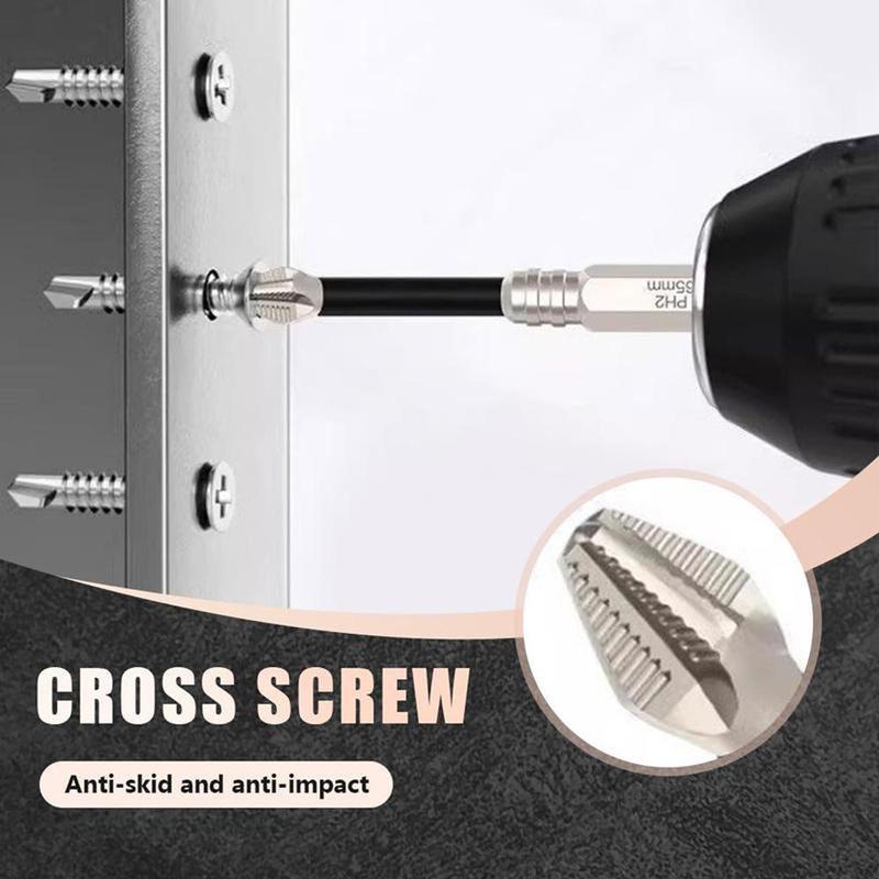 High Magnetic Screwdriver Drill Bit Set - 6pcs K5 Impact Resistant Non Slip Bit for Home DIY Professional Use (6pcs)