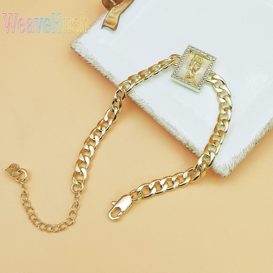 Hot Sale Retro Saint Jude Avatar Pendant Bracelet, Maillard Color Punk Style Chain for Men & Women, Trendy Couple Matching Religious Jewelry, Vintage Hip Hop Design for Daily Wear, Street Style & Festival Gifting