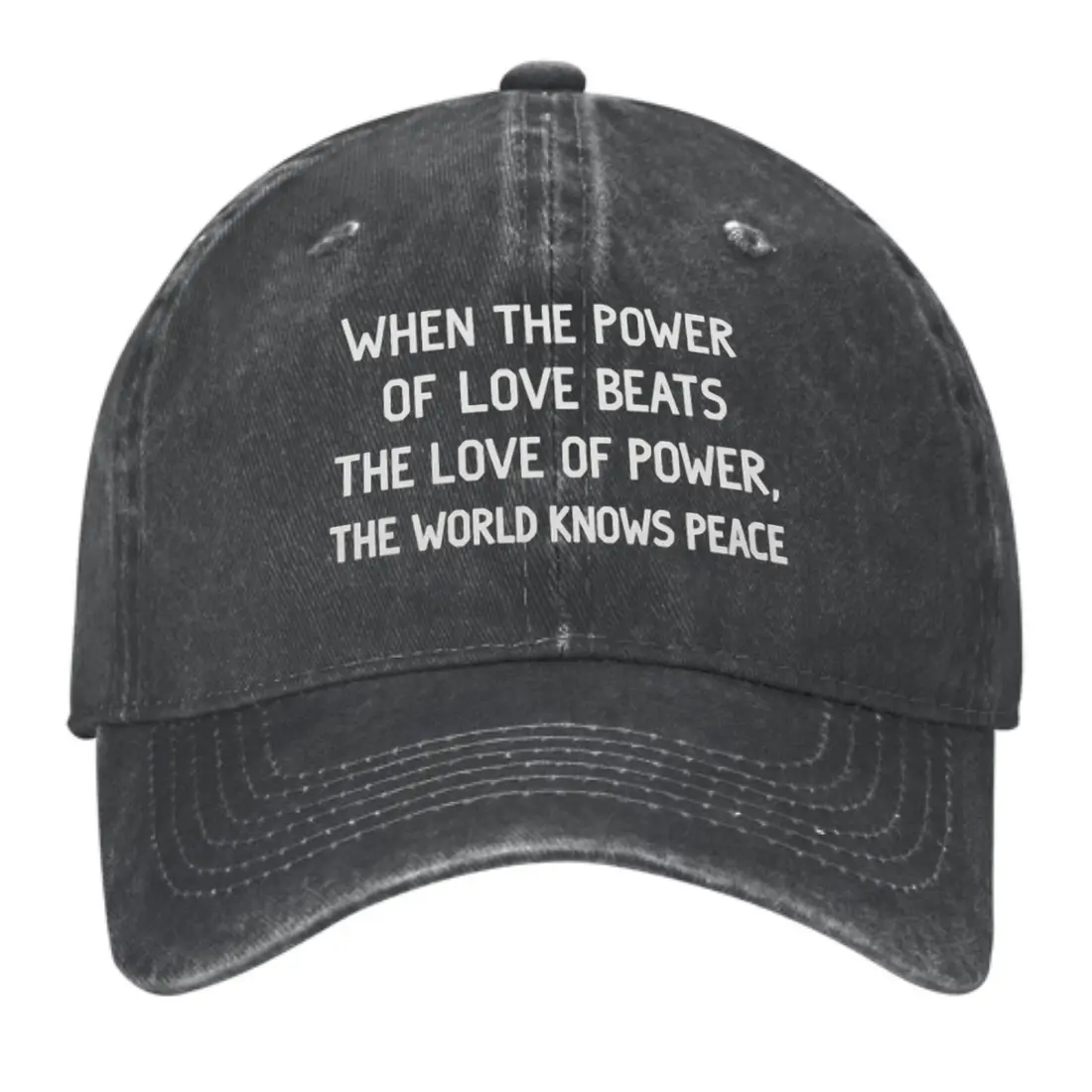Brimmed Baseball Cap with Embroidered Quote, Solid Color Design with an Adjustable Metal Clasp and Wide Brim for Sun Protection, for Hiking & Sports, Casual, Outdoor, Sun Shield, Washable, All Seasons, Year-Round, Everyday