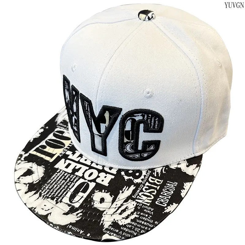 2-Tone Flat Brim Snapback Cap - Hollow Letter Embroidery Hip Hop Headwear, Adjustable 1-Size Casual Sun Hat for Skateboarding, Outdoor Sports, Urban Casual Outfits