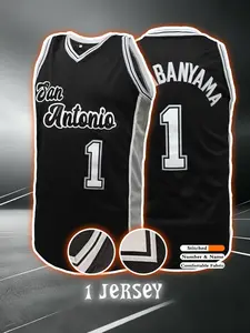 San Antonio #1 #2 Basketball Jersey, Embroidered Sports Top, Polyester Breathable, Retro Style, Collectible for Fans