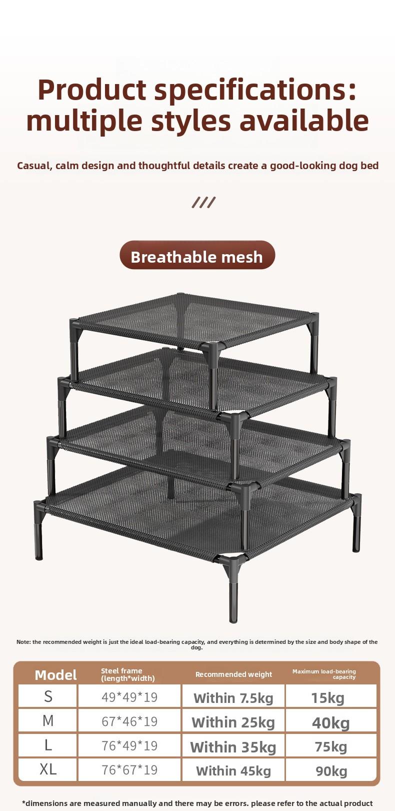 Dog Bed for Large Medium Small Dogs Washable Pet Bed Four Seasons Use Comfortable Kennel for Indoor Outdoor