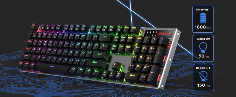 Redragon K556 PRO Upgraded Wireless RGB Gaming Keyboard, BT/2.4Ghz Tri-Mode Aluminum Mechanical Keyboard w/No-Lag Connection, Hot-Swap Linear Quiet Red Switch