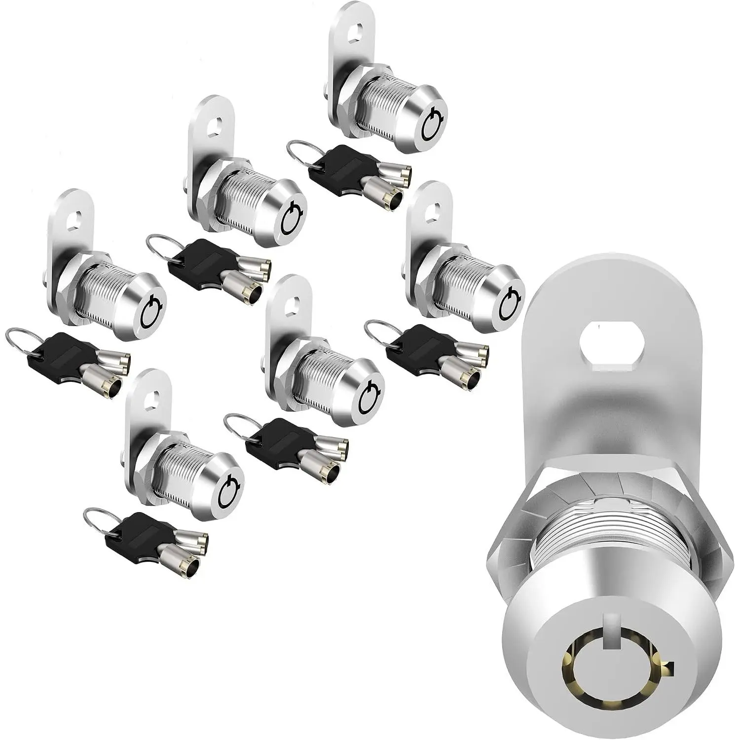 1 Pack Cabinet Locks with , 5/8" Tubular Cam Locks keyed Alike, RV Lock for Storage Door Cabinets Drawer Mail Box Tool Box Lock, Zinc Alloy