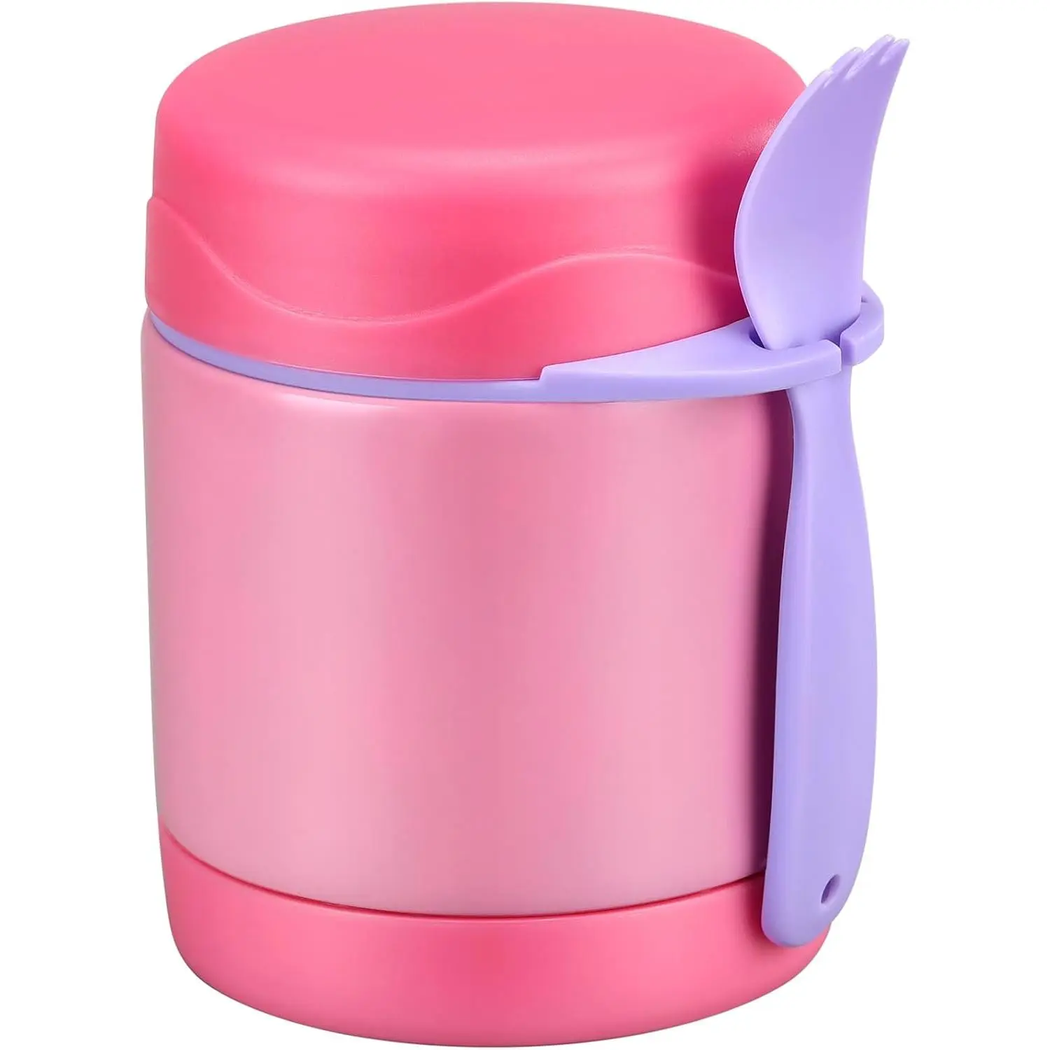 10 oz BPA-Free Vacuum Insulated Thermal Box with Spoon - Stainless Steel Leak-Proof Food Jar, Plastic-Free Lunch Container for Kindergarten Children, School Use, Colorful