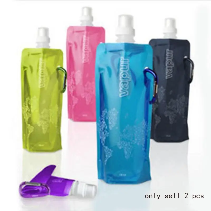 2 Pack Collapsible Water Bag Outdoor Portable Foldable Hydration Bladder for Sports Hiking Camping Travel Collapsible Water Container