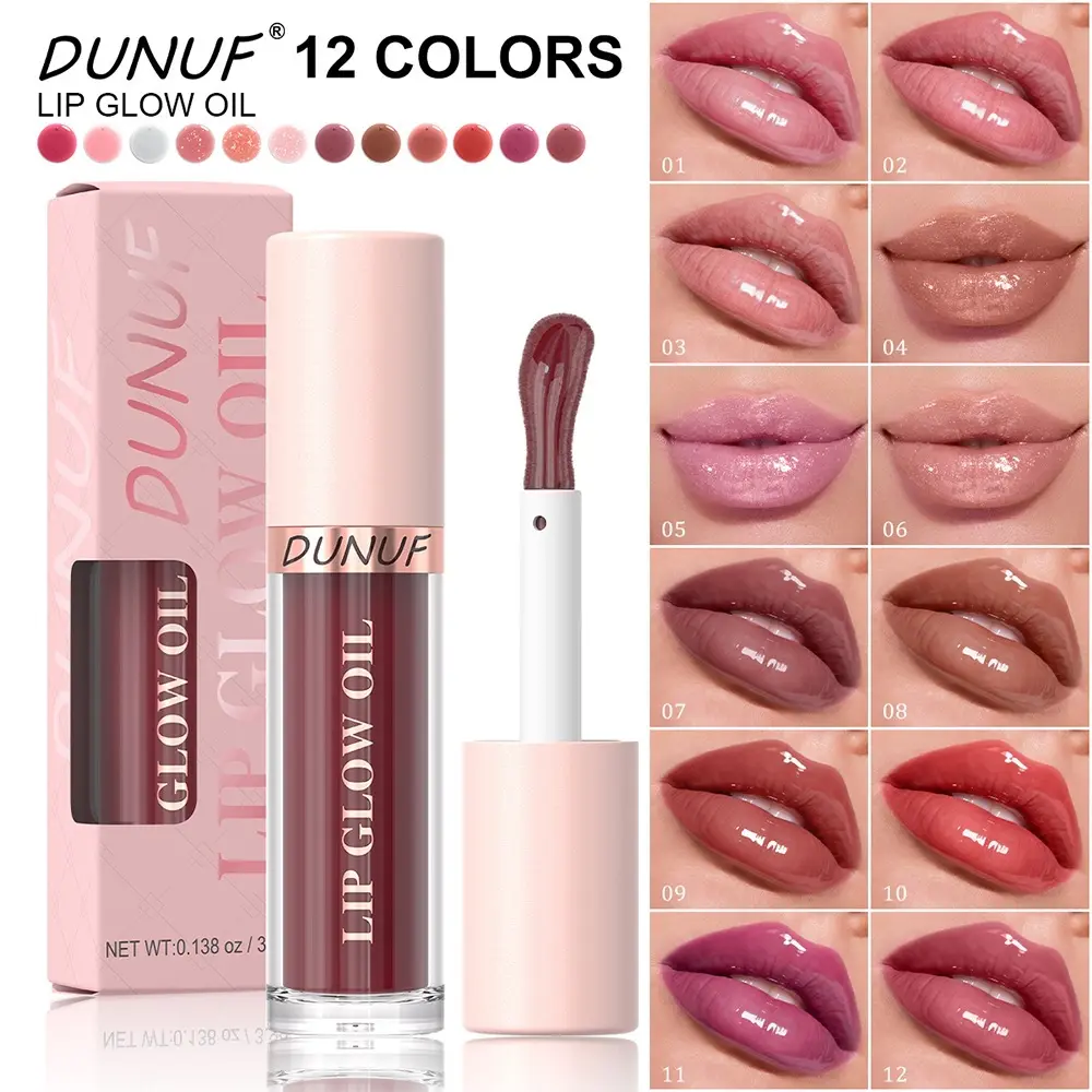 12 Color Shiny Lip Glaze Moisturizing Dudu Lip Glaze Lip Color Moisturizing Lipstick Moisturizing Hard To Pull Out Dry Lip Color Pearlescent Lip Gloss Colored Lip Balm Lipstick