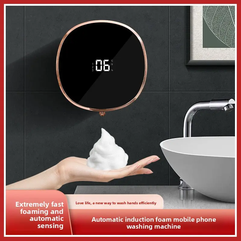Touchless Automatic Foaming Soap Dispenser, Wall Mounted Rechargeable Smart Sensor Soap Dispenser, Antibacterial Hand & Dish Soap Dispenser for Bathroom Kitchen