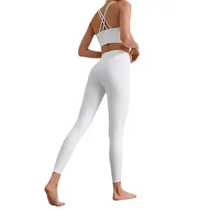 Women High Waist Peach Butt Yoga Pants, Naked Feel Butt Lifting Leggings, Quick Dry Stretch Workout Trousers for Sports & Outdoor Activities