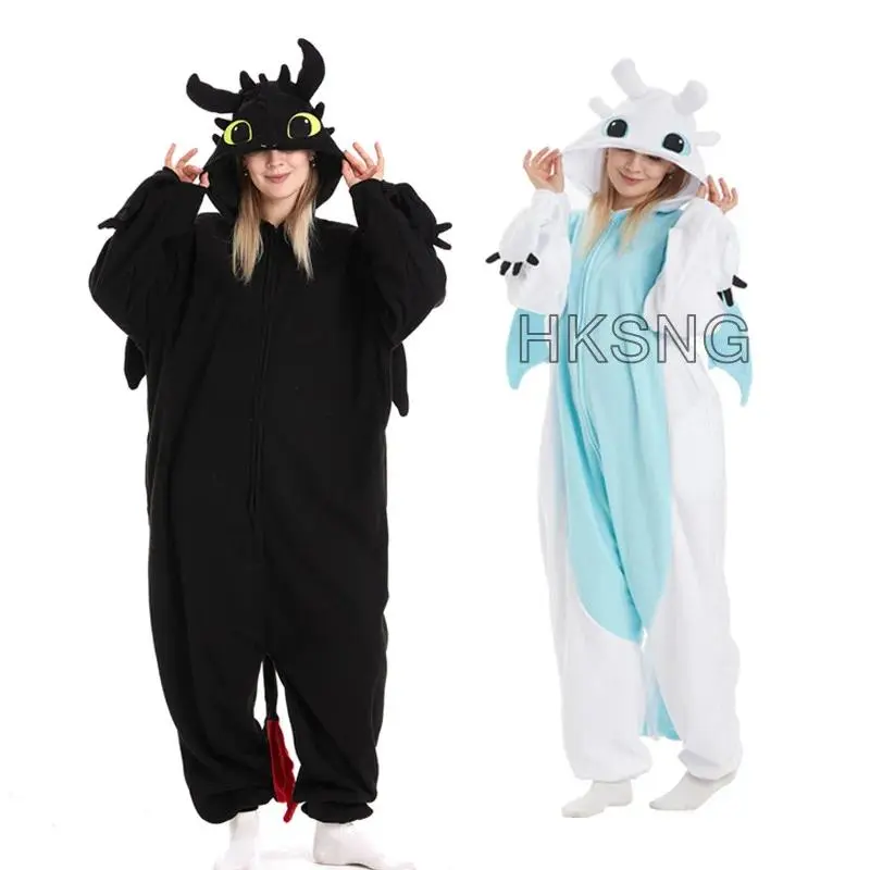 Adult Kigurumi Toothless Dragon Onesie Pajamas Adult Jumpsuit Animal Pijamas Winter Pyjama Halloween Christmas Cosplay Costume