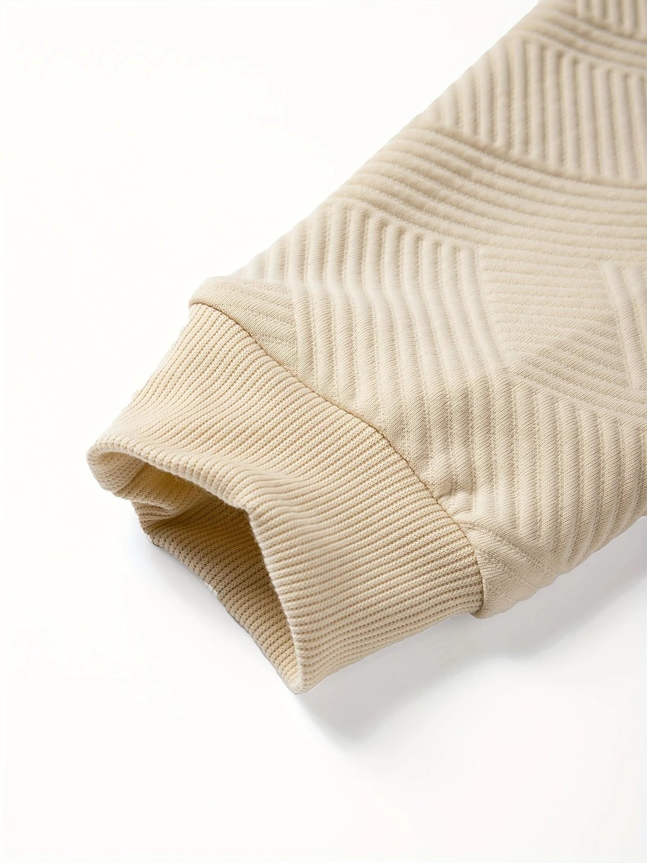 Men's casual fashion suit knitted jacquard sweatshirt and pants two-piece set