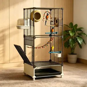 Double-Layer Large Bird Cage, Luxury 2-Tier Bird Villa Aviary, Spacious Home Bird House for Parakeets, Cockatiels & Multiple Small/Medium Birds