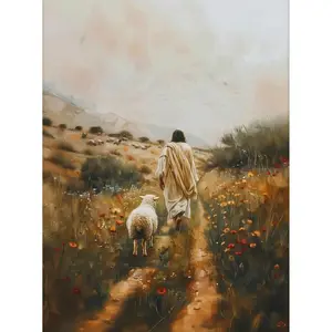 Religious Diamond Art Kits for Beginners Jesus Diamond Painting Kits for Adults Christian Wall Art Decor DIY Crafts Full Drill Gem Art Lost Sheep Artwork for Walls Christian Gift 12x16 Inch