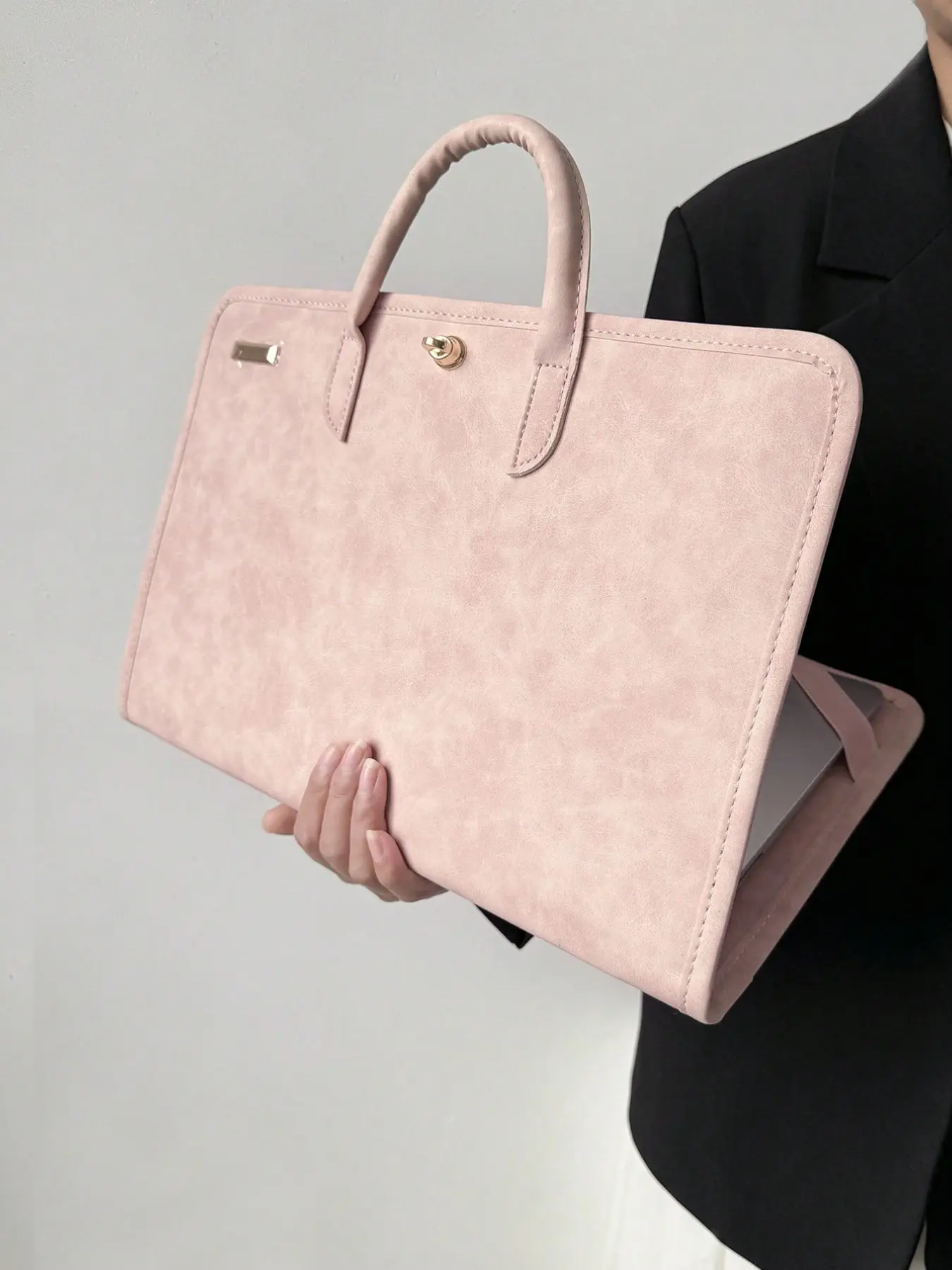 1pc PU Leather Laptop Bag, Scratch-Resistant Cooling Computer Case, Compatible with Macbook Huawei Lenovo Xiaomi, 14/15.6 Inch, Elegant Style