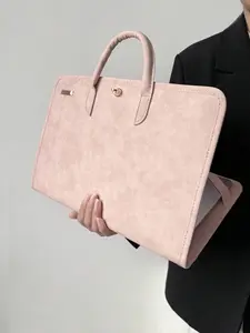 1pc PU Leather Laptop Bag, Scratch-Resistant Cooling Computer Case, Compatible with Macbook Huawei Lenovo Xiaomi, 14/15.6 Inch, Elegant Style