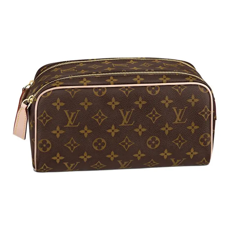Louis Vuitton Dopp Kit for Men – Classic Vintage Print, Coated Canvas with Leather Trim, Brown