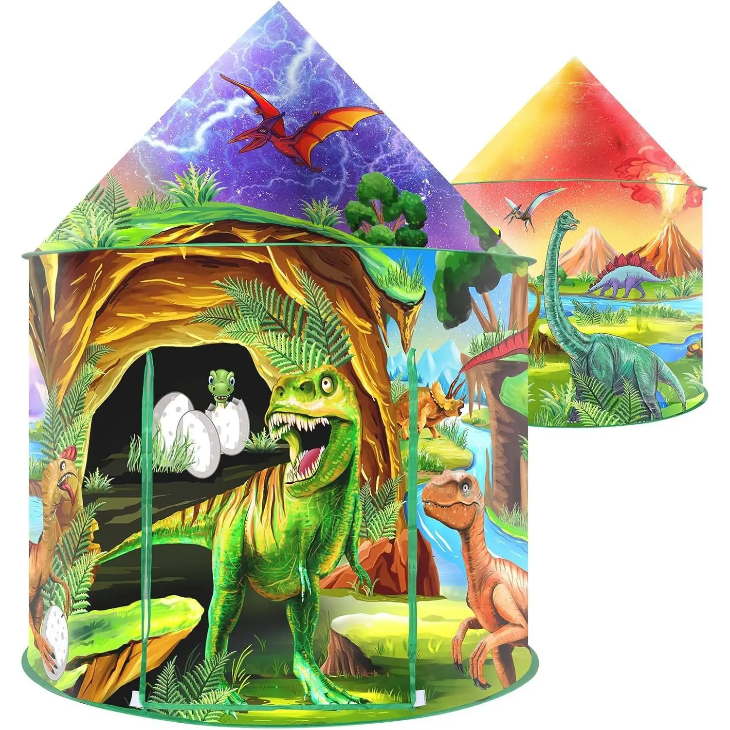 Play Tent for Kids Pretend Playhouse Indoor Outdoor Games Party Children Pop Up Foldable Tent Birthday Toy for Boys Girls Toddler Baby Playroom Gift, Wild Dinosaur Themed