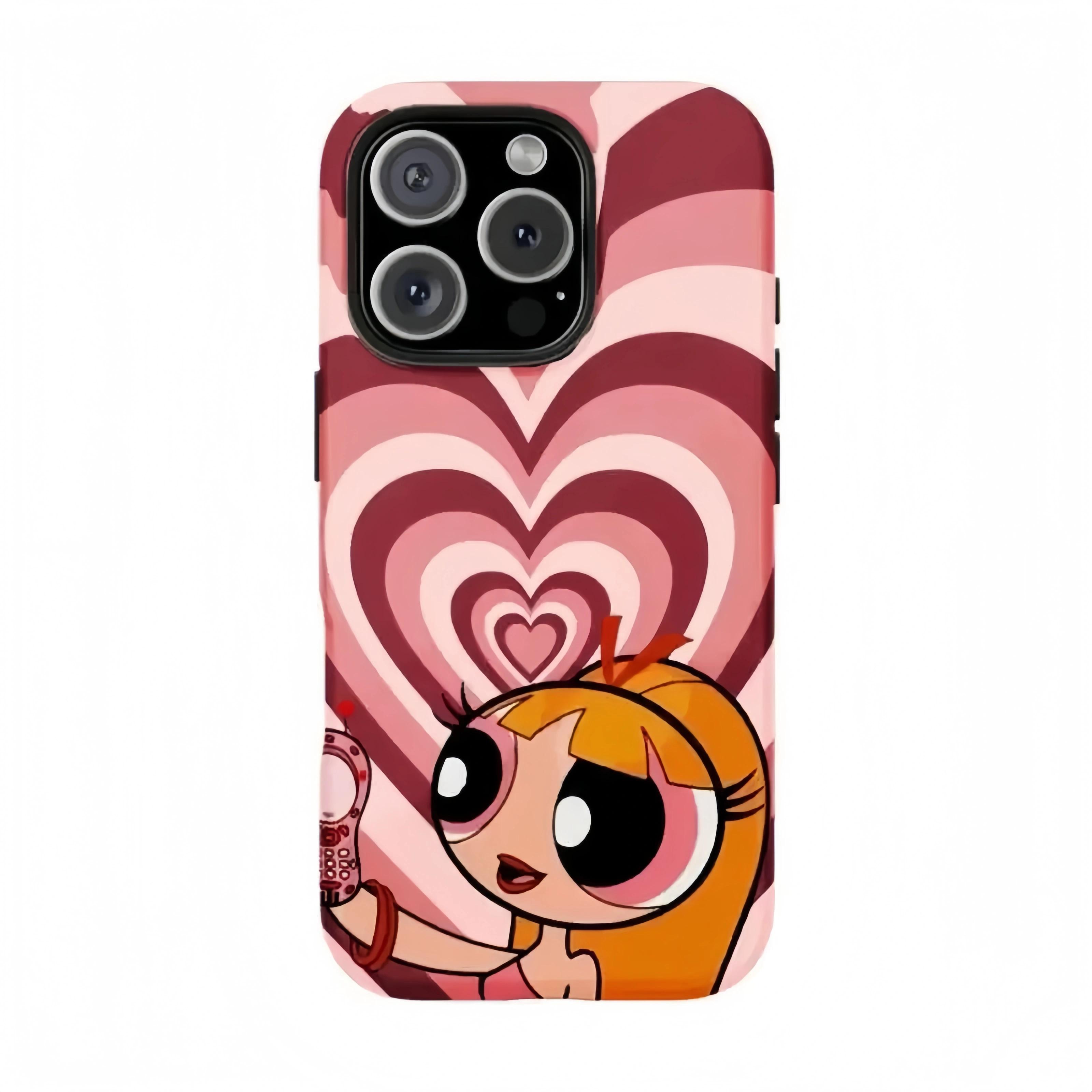 Powerpuff Girls Vibrant Cartoon Tough Phone Case for iPhone 17Air 16Promax 15 14 13 12 11 PLUS & Samsung S23-S26 Lexan Polycarbonate TPU Lining Impact Resistant Gift for Teens Fashion Lovers Anime Cover Super Slim Design Glossy Finish