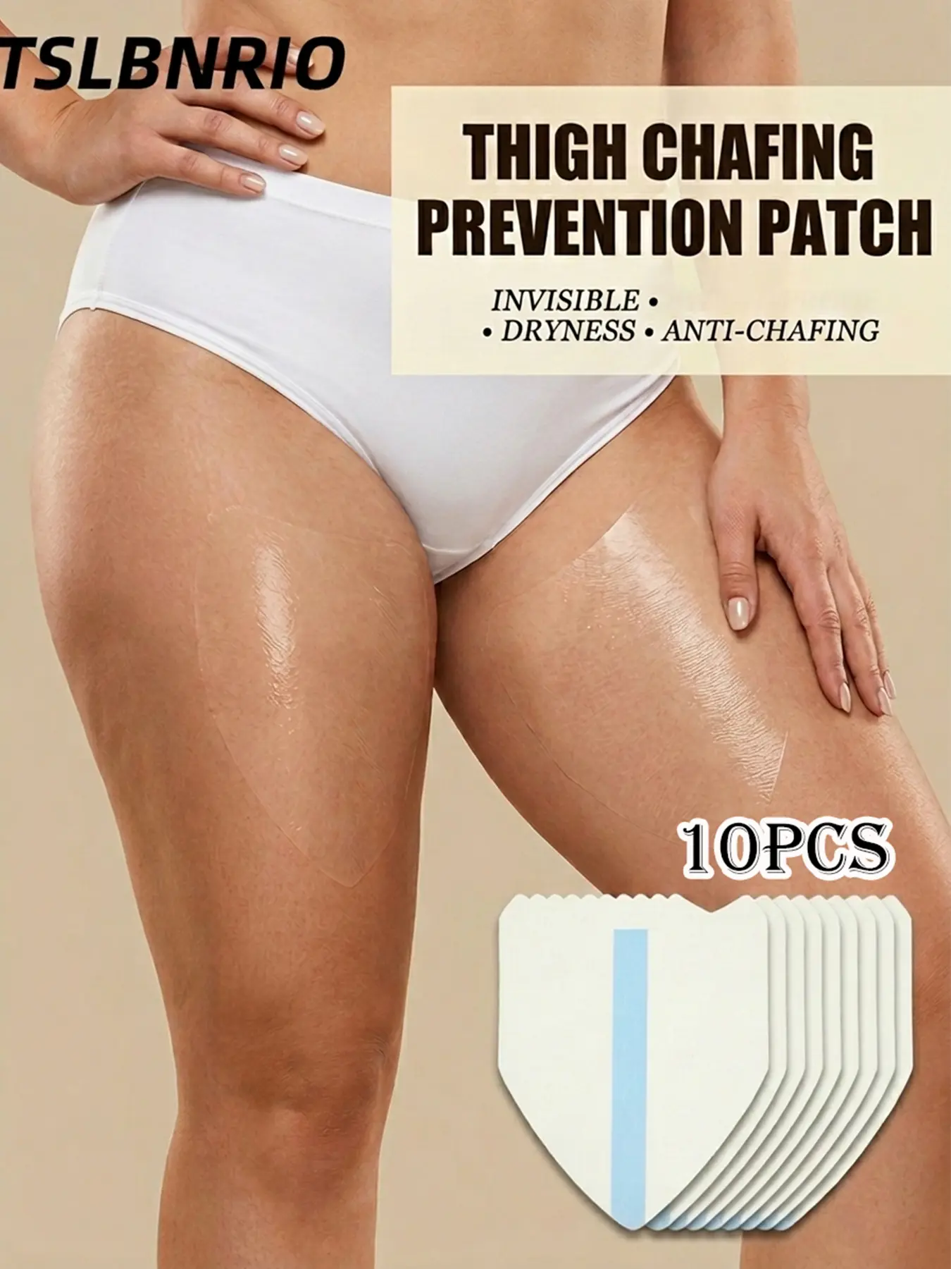 10pcs Women Invisible Dryness Anti Rub Thigh Anti Chafing Prevention Sticker, Soft Comfortable Thigh Pad Closely Fit Inner Thigh, No Bulk Hidden Under Garments, Versatile Leg Protection Patches Perfect for Outdoor Travel, City Stroll, Casual Daily Outings