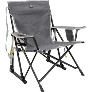 Kickback Rocker Outdoor Rocking Chair with Beverage Holder