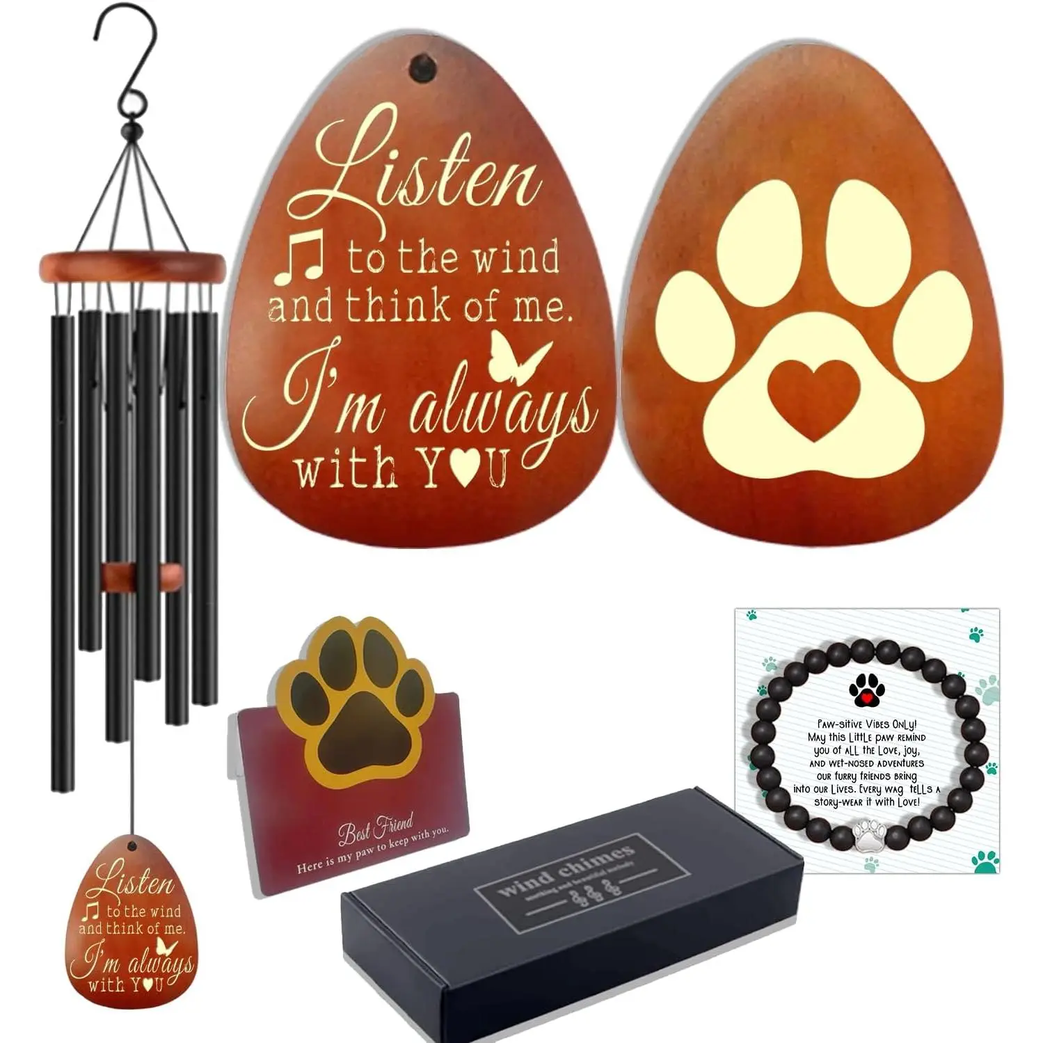 Memorial Gifts, 26"  Memorial Wind Chime, Gifts for Loss of , Dogs Wind Chimes, Pets Loss Passing  Remembrance Bereavement , Sympathy Gifts of
