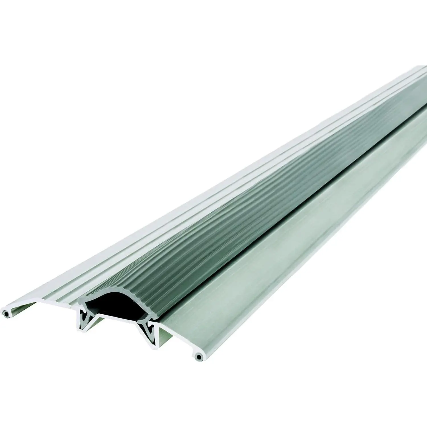 Heavy-Duty Aluminum Door Threshold with Flexible Vinyl Seal Insert, Silver, 3-3/4in x 3/4in x 36in, Exterior Door Use, Includes Screws, Cut-to-Length InstallationGift