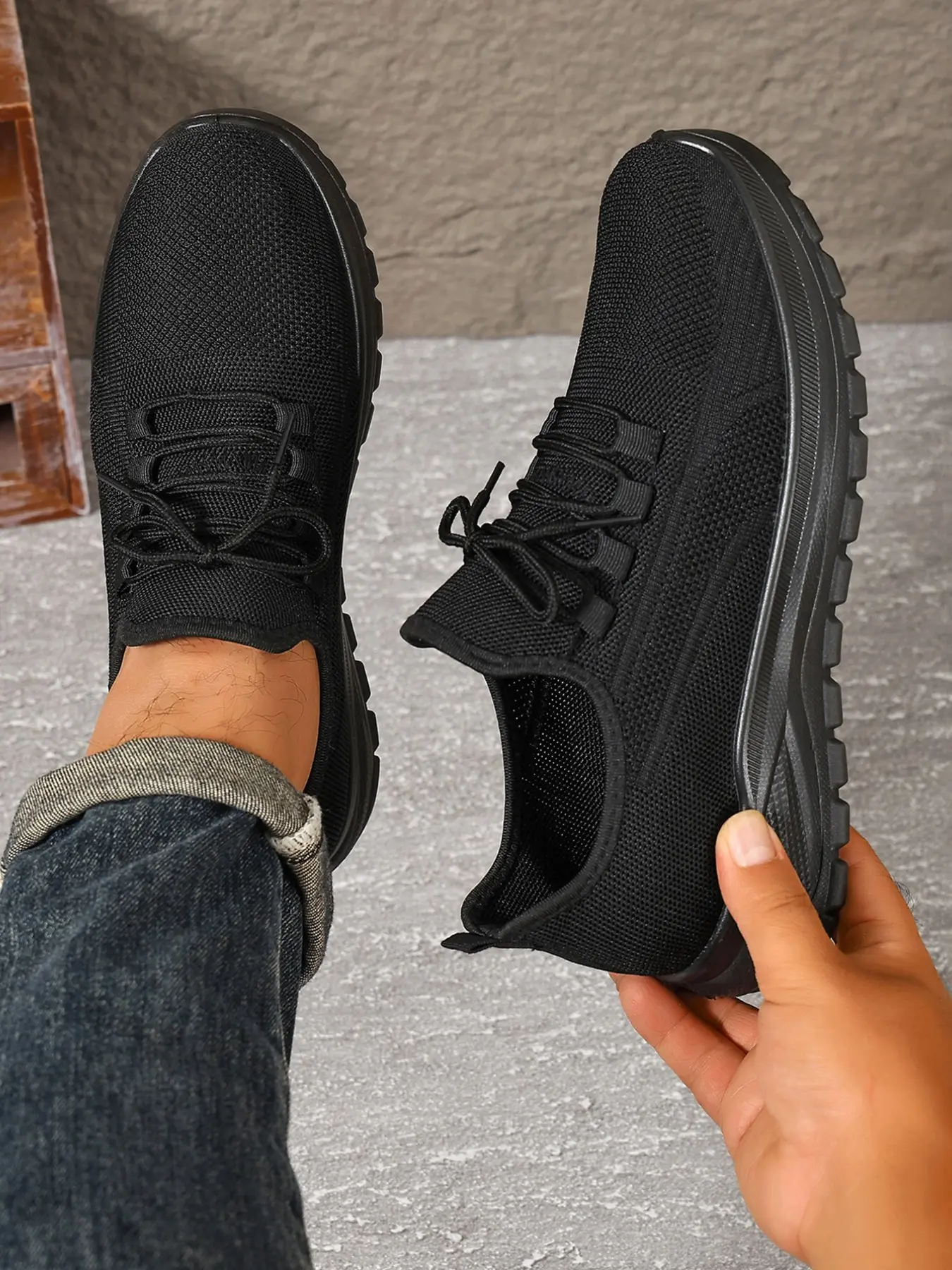 All- Breathable Men's Shoes, Thick Sole Anti-Slip Lightweight Casual Sports Shoes, Soft Bottom Walking Shoes for Middle-Aged and Elderly