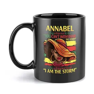 I Am The Storm Coffee Mug, Black Woman Empowerment Ceramic Cup, "They Whispered To Her You Can’t Withstand The Storm" Quote Coffee Cup, Birthday Mug, Juneteenth Present, Office Daily Use, Home Kitchen Tea 11oz & 15oz Mug