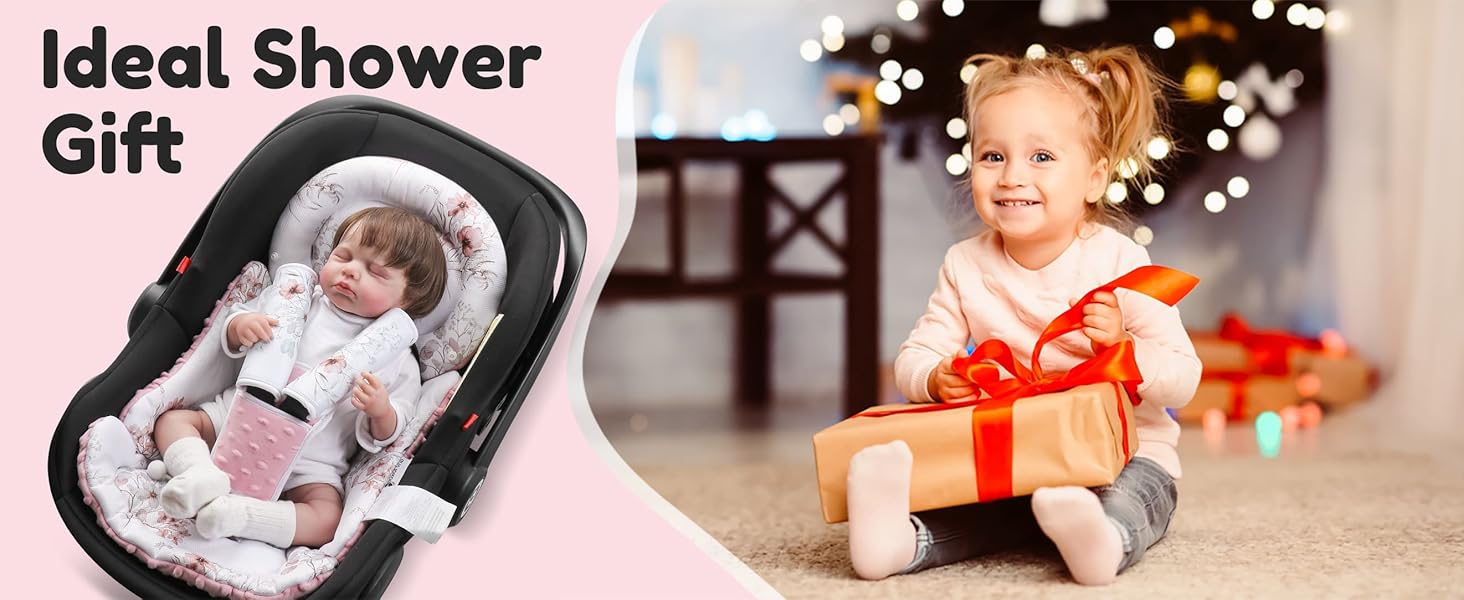 Infant Car Seat Insert with Removable Cushion for Baby Preemie Newborn Infant, Reversible carseat Insert Head Body Support Fits for Stroller, Baby Swing, Rocker, Bouncer, Bassinet - Pink Infant Car Seat Insert with Removable Cushion for Baby Preemie Newborn Infant, Reversible carseat Insert Head Body Support Fits for Stroller, Baby Swing, Rocker, Bouncer, Bassinet - Pink