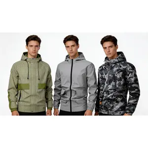 Camouflage Print Athletic Hooded Jacket for Men, Waterproof Long Sleeve Sports Top, Warm Casual Outerwear for Outdoor Sports Activities